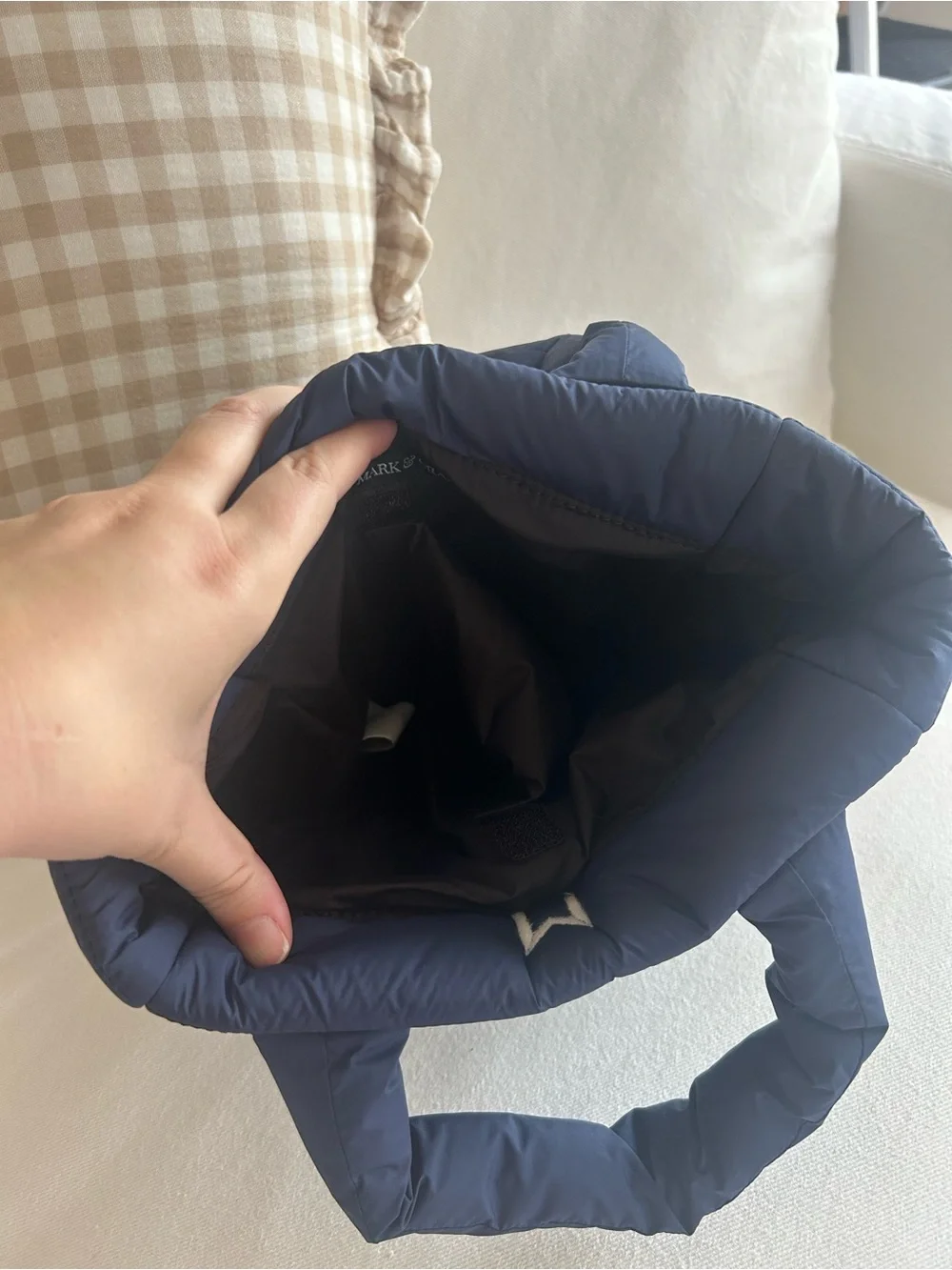 The Mark & Graham quilted nylon puffer tote